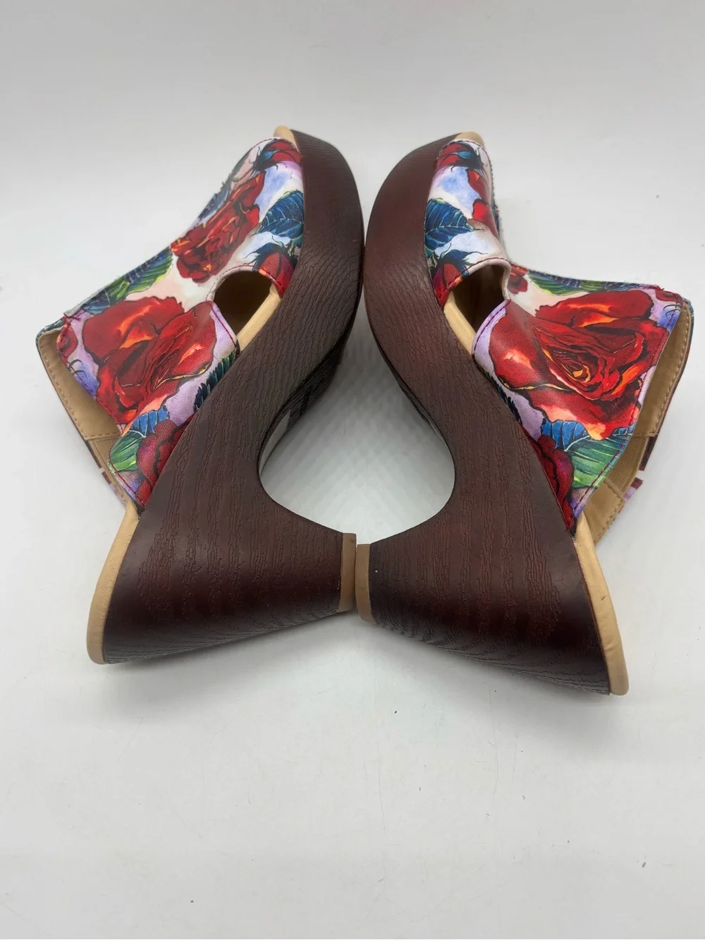 Womens Anuschka Anaya Platform Sandal Block Heel Painted Floral Women’s 8 EU 39 - Picture 6 of 10